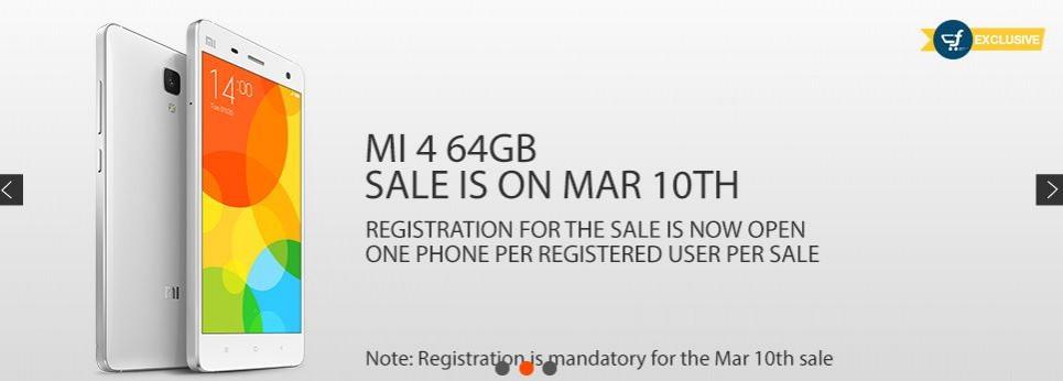 Xiaomi Mi4 64GB Flipkart Flash Sale 3.0 to go Live on 10 March Xiaomi Mi4 64GB Flipkart Flash Sale 3.0 to go Live on 10 March