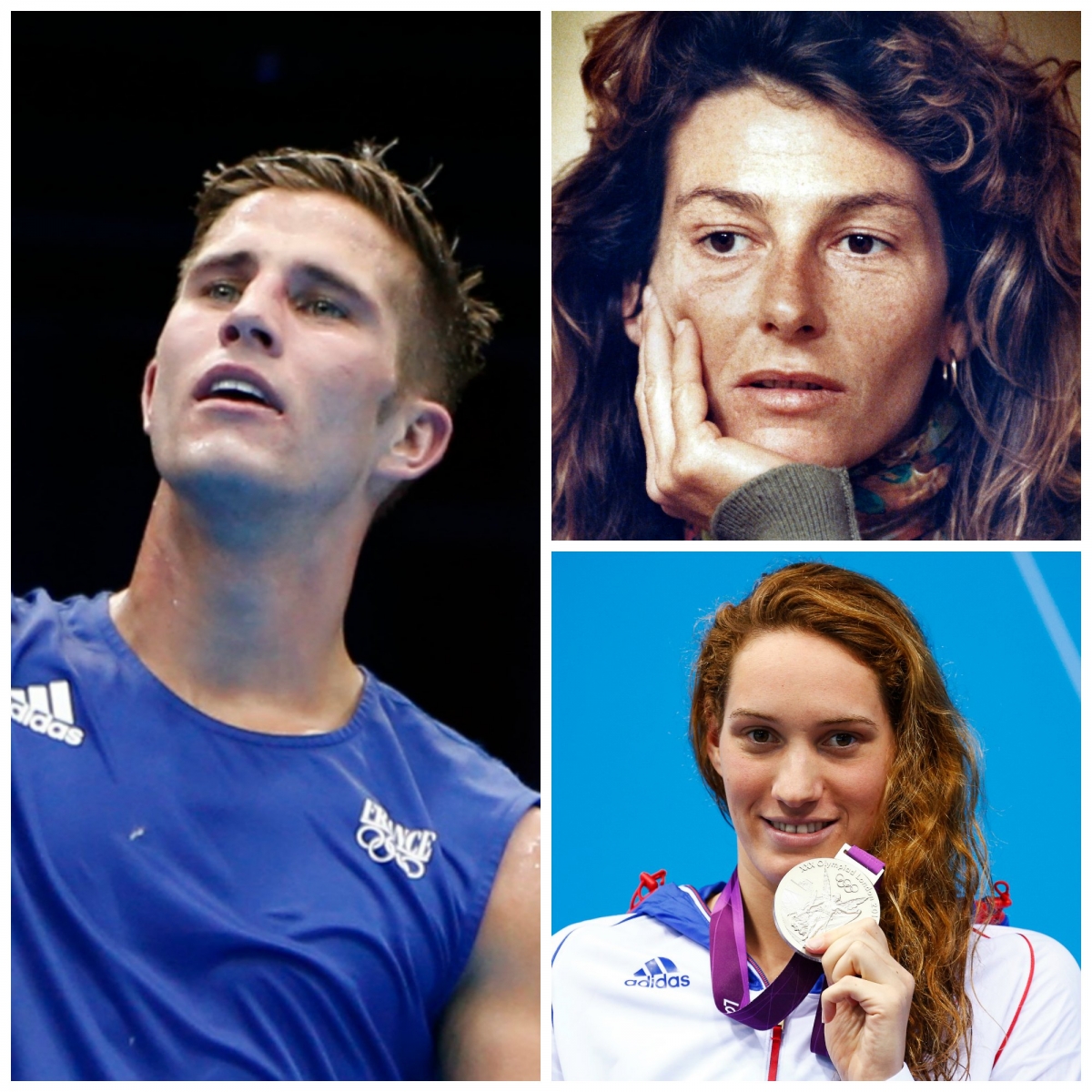 Olympic boxer Alexis Vastine, long-distance sailor Florence Arthaud, and French swimmer and Olympic gold medallist Camille Muffat. Olympic boxer Alexis Vastine, long-distance sailor Florence Arthaud, and French swimmer and Olympic gold medallist Camille Muffat.