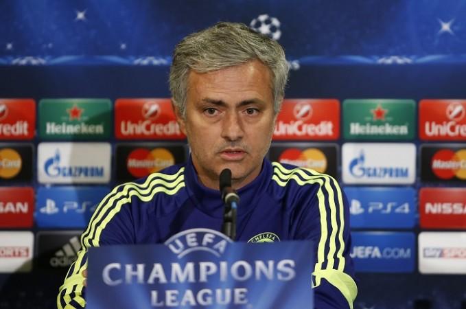 Chelsea manager Jose Mourinho speaks during the pre-match press conference ahead of the Blues clash against PSG in the second leg round of sixteen of the Champions League Jose Mourinho