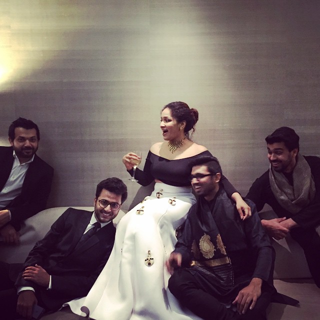 Masaba Gupta and others during engagement ceremony