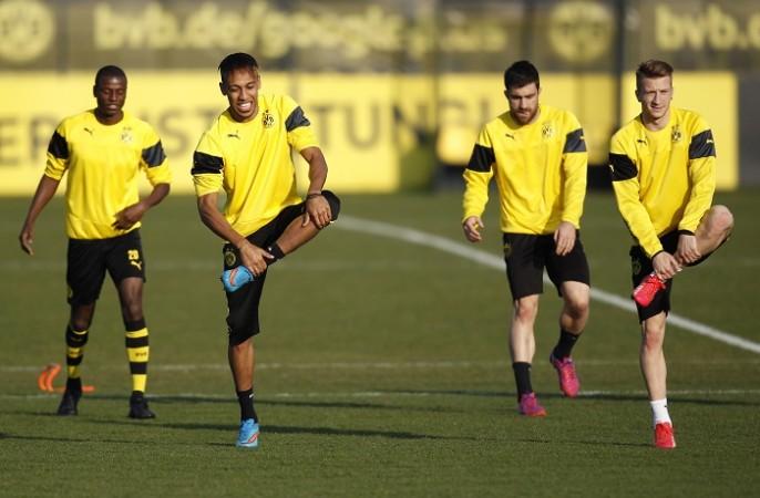 Dortmund players train ahead of their Champions League clash against Juventus on Wednesday Borussia Dortmund