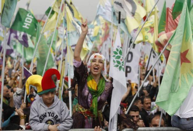 People take part in a gathering to celebrate Newroz, which marks the arrival of spring and the new year in Istanbul March 23, 2014. People take part in a gathering to celebrate Newroz, which marks the arrival of spring and the new year in Istanbul March 23, 2014.