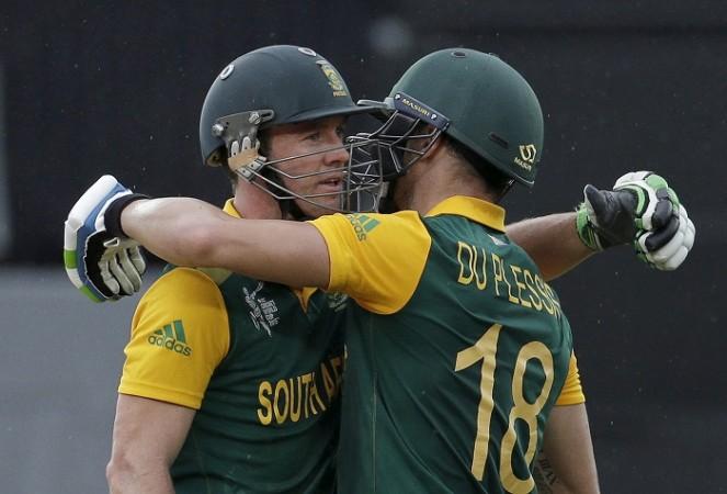 AB De Villiers and Faf Du Plessis put on a brilliant partnership for South Africa AB De Villiers Faf Du Plessis South Africa ICC Cricket World Cup 2015