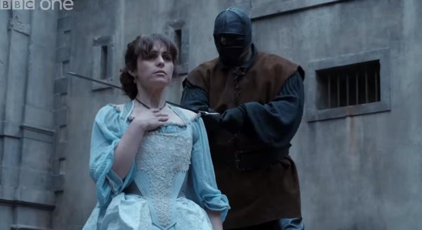 Constance about to be beheaded in 'The Musketeers'