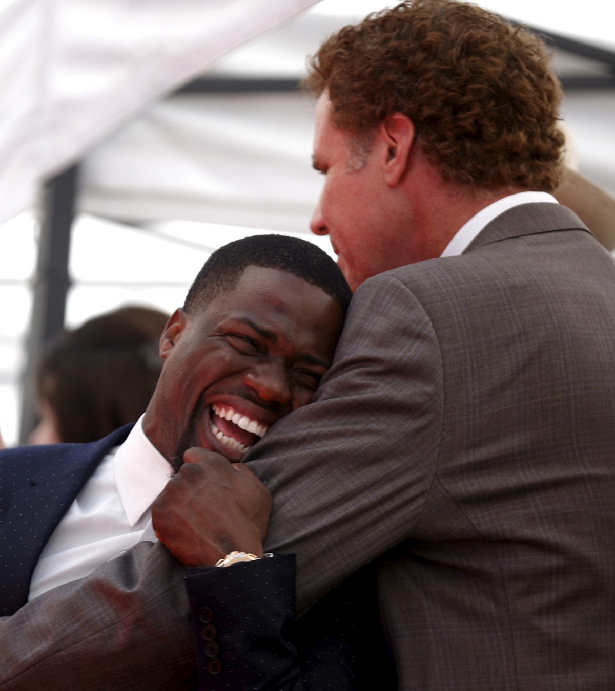 Actor Will Ferrell (R) jokes with actor Kevin Hart before his star was unveiled on the Hollywood Walk of Fame in Hollywood, Los Angeles. Will Ferrell Hollywood Walk of Fame