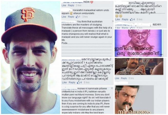 Mitchell Johnson's Facebook page is filled with abusive comments Mitchell Johnson's Facebook page is filled with abusive comments