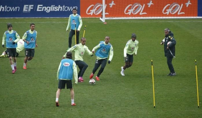Brazil players train at the Charlety stadium in Paris ahead of their friendly clash against France on Thursday France vs Brazil