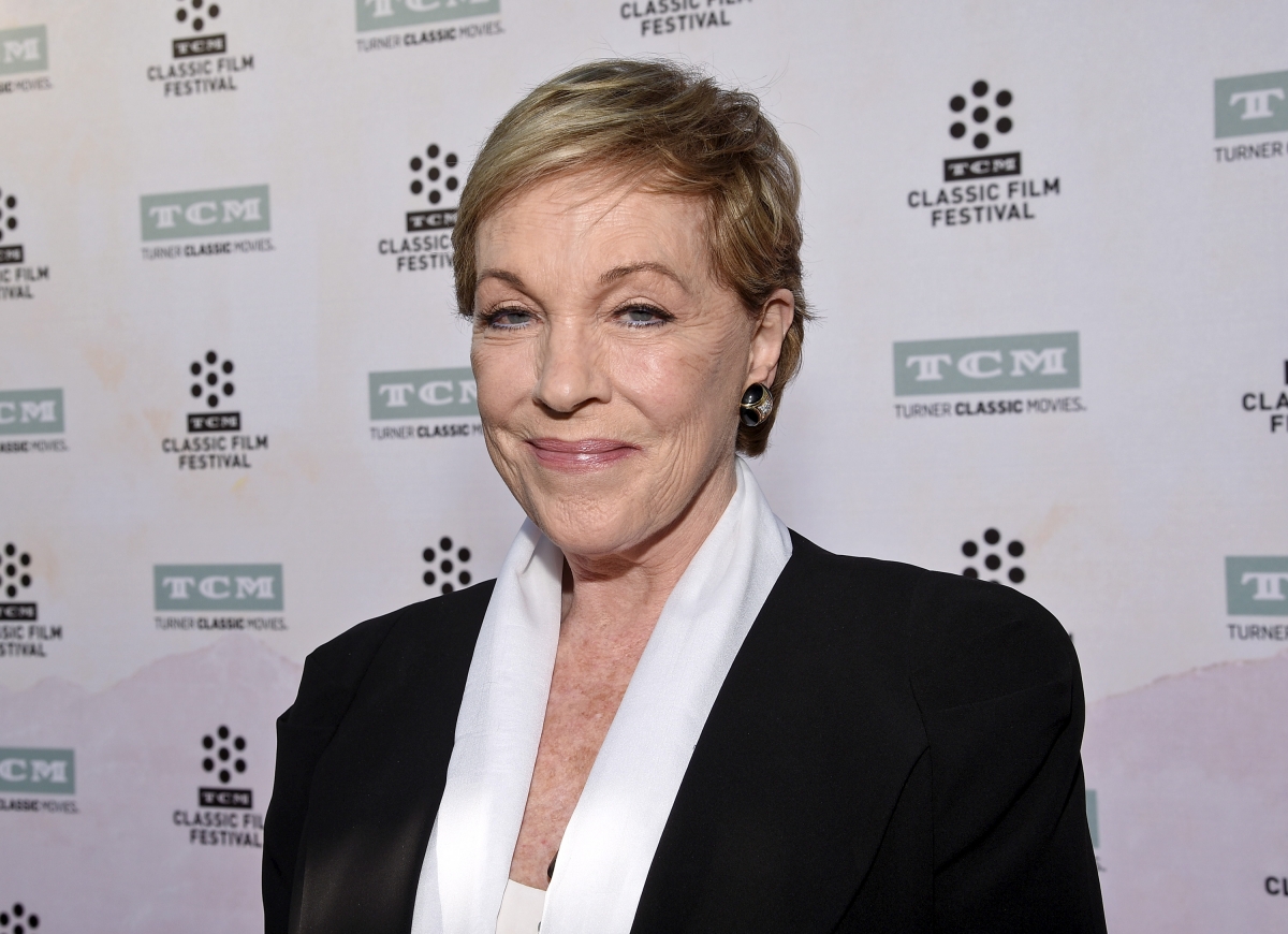 Cast member Julie Andrews poses during the 50th anniversary screening of musical drama film  Julie Andrews