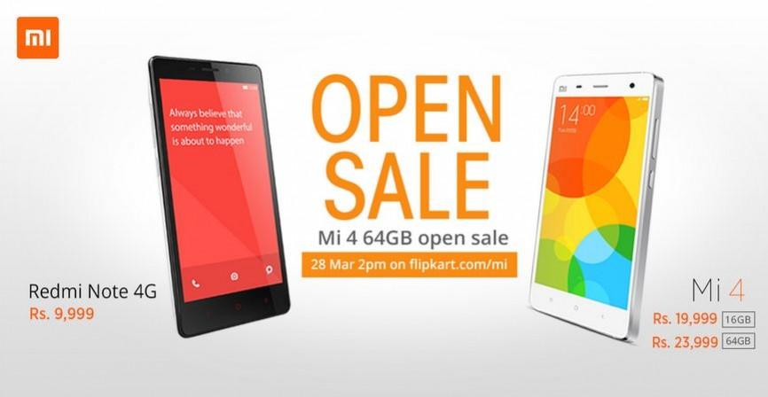 Xiaomi Mi4 (64GB) Flipkart Open Sale to go Live on 28 March; No Registration Required Xiaomi Mi4 (64GB) Flipkart Open Sale to go Live on 28 March; No Registration Required