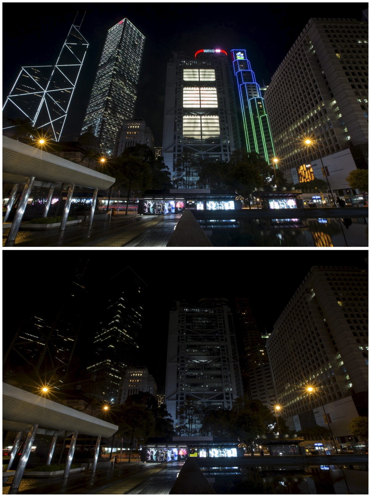Hong Kong's central financial district Earth Hour 2015