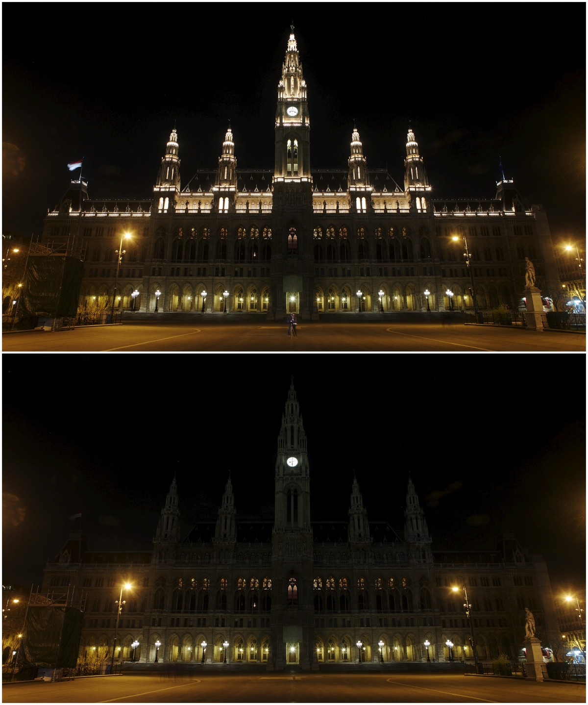 City hall in Vienna Earth Hour 2015
