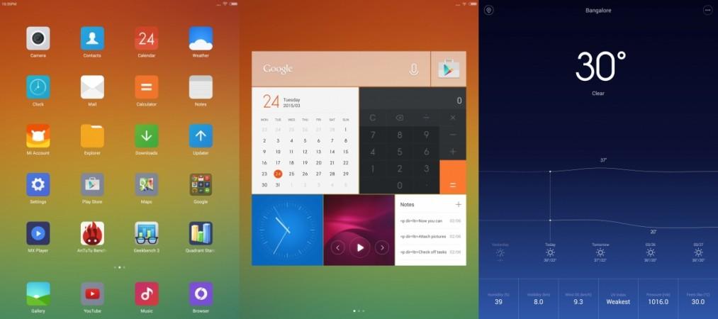 Xiaomi Mi Pad Interface Xiaomi Mi Pad Interface