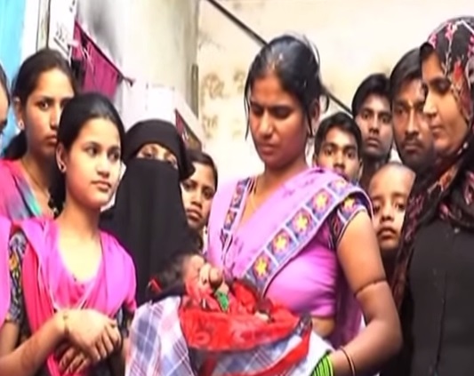 Baby girl born with trunk-like growth between her eyes is worshipped by villagers in Aligarh, Uttar Pradesh