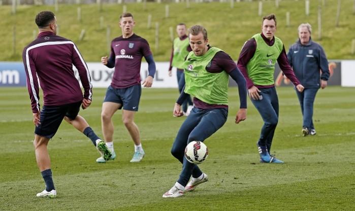 England players in action during a training session England