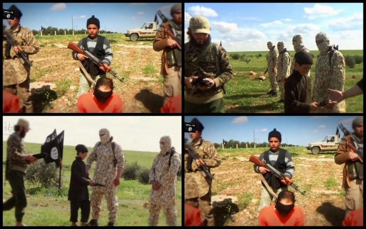 Isis beheading video featuring young teenaged boys.
