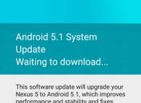 Android 5.1 Lollipop waiting to download on Google Nexus 5