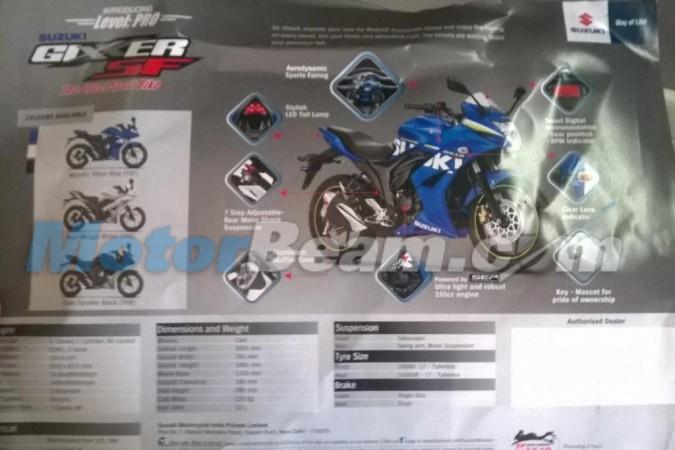 Suzuki Gixxer SF Official Brochures Leak Online Ahead of Launch Suzuki Gixxer SF Official Brochures Leak Online Ahead of Launch