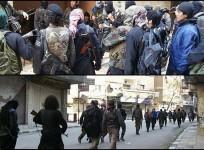 Isis fighters inside Yarmouk camp