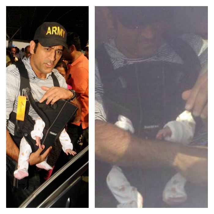 MS Dhoni with daughter