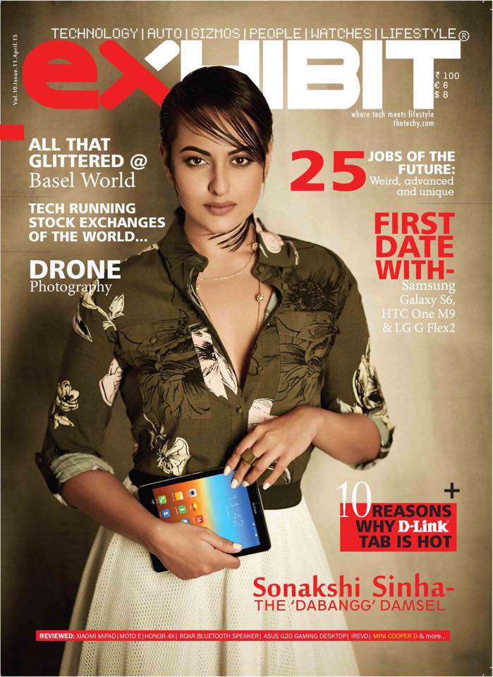 Sonakshi Sinha on the cover page of Exhibit magazine