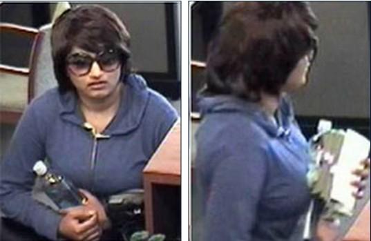 Sandeep Kaur was caught on bank surveillance cameras during her robberies. Bombshell bandit