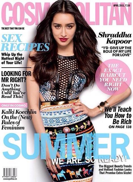 Shraddha Kapoor featured in the cover page of Cosmopolitan