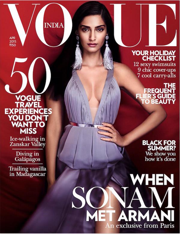 Sonam Kapoor featured in the cover page of Vogue
