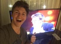Ansel Elgort watching MTV Movie Awards win