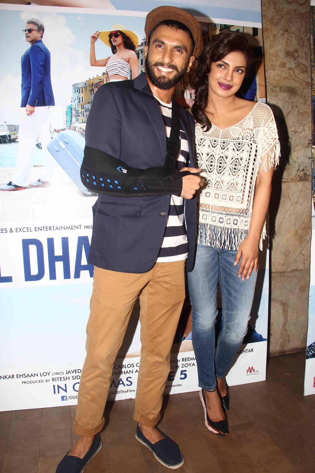 Pictured: Ranveer Singh, Priyanka Chopra. 'Dil Dhadakne Do' Trailer Launch