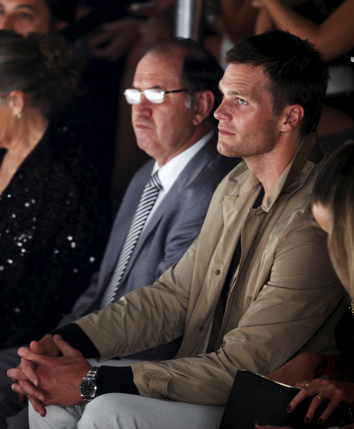 Husband Tom Brady watches his wife Gisele Bundchen At Her Final Runway Gisele Bundchen Bids Goodbye At Her Final Runway