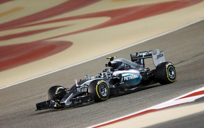 Mercedes Driver Nico Rosberg of Germany drives during the second free practice ahead of Bahrain Grand Prix Nico Rosberg