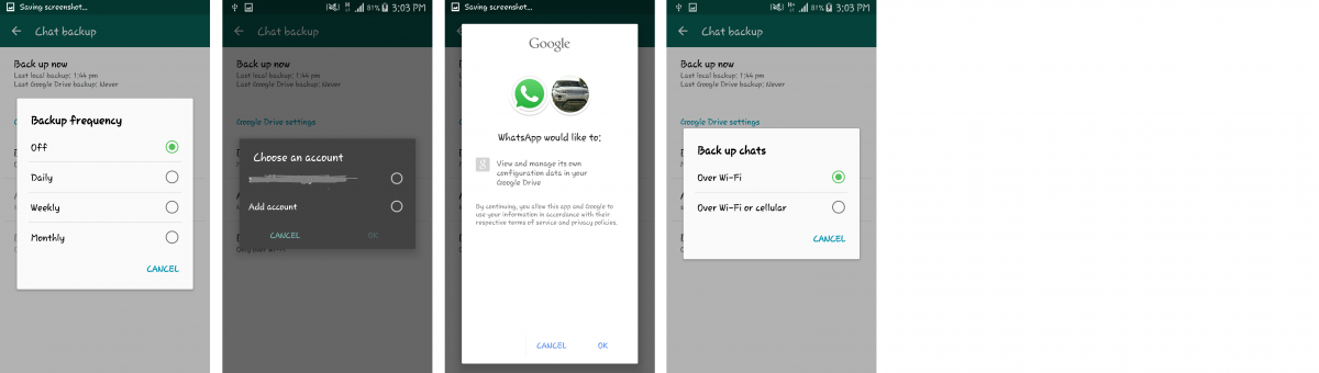 WhatsApp Google Drive integration