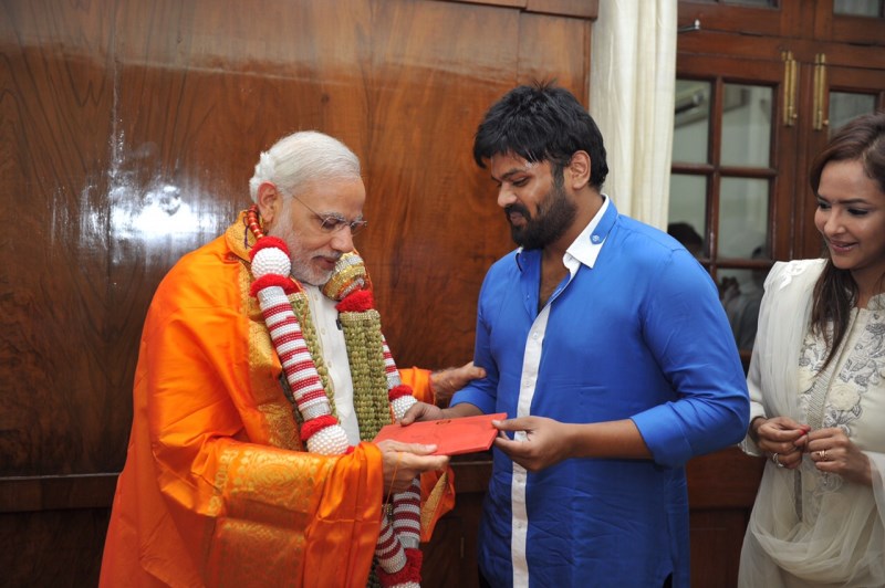 Manoj Manchu with Prime Minister Narendra Modi