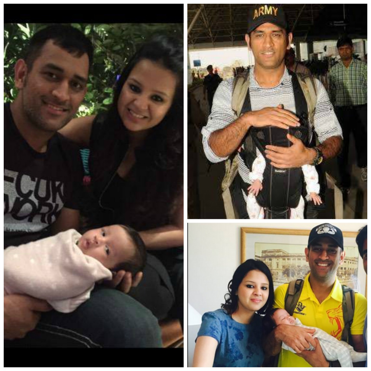 MS Dhoni and Sakshi Dhoni with Ziva MS Dhoni and Sakshi Dhoni with Ziva