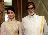Aishwarya Rai Bachchan and Amitabh Bachchan during the inauguration of Kalyan Jewellers