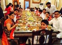 Kalyan jewellers family members having lunch with Amitabh Bachchan