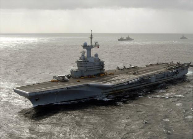 French Navy's flagship carrier Charles de Gaulle. Indo - French Naval Exercise