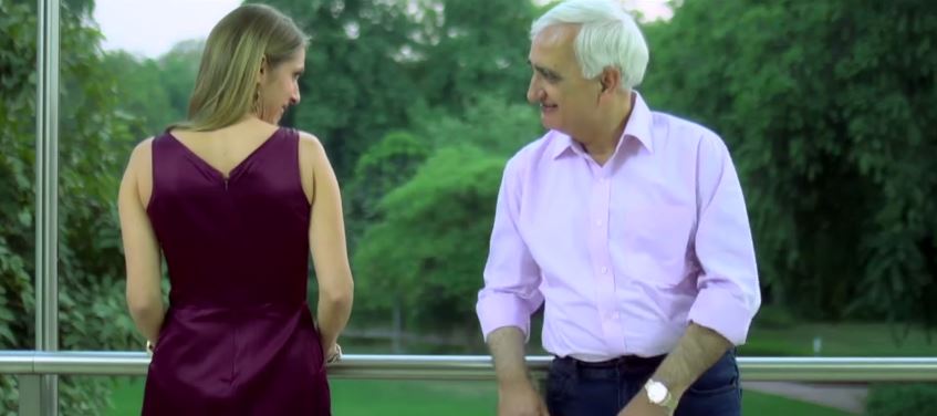 Eliese Steiner and Congress leader Salman Khurshid as Preity Zinta and Saif Ali Khan in Eliese Steiner and Congress leader Salman Khurshid