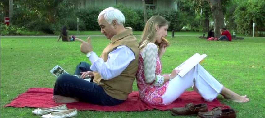 Eliese Steiner and Congress leader Salman Khurshid as Preity Zinta and Saif Ali Khan in Eliese Steiner and Congress leader Salman Khurshid