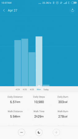 Step Tracking report in Mi Fit app Step Tracking report in Mi Fit app