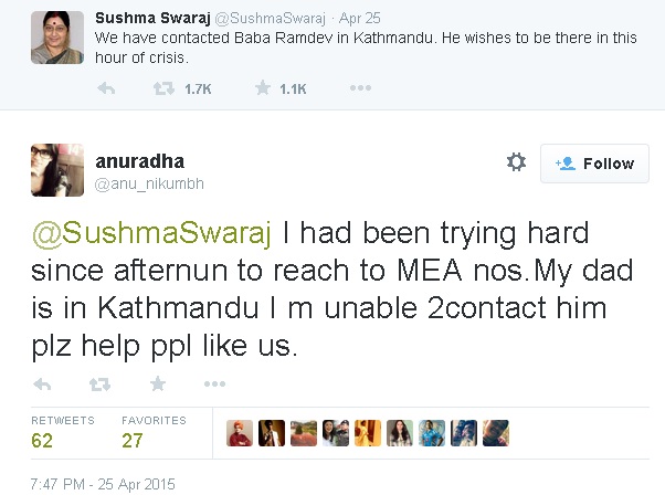 Social Media played a major role in tracing missing people in Nepal