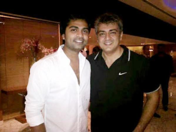 A picture of Simbu with Ajith. Simbu-Ajith