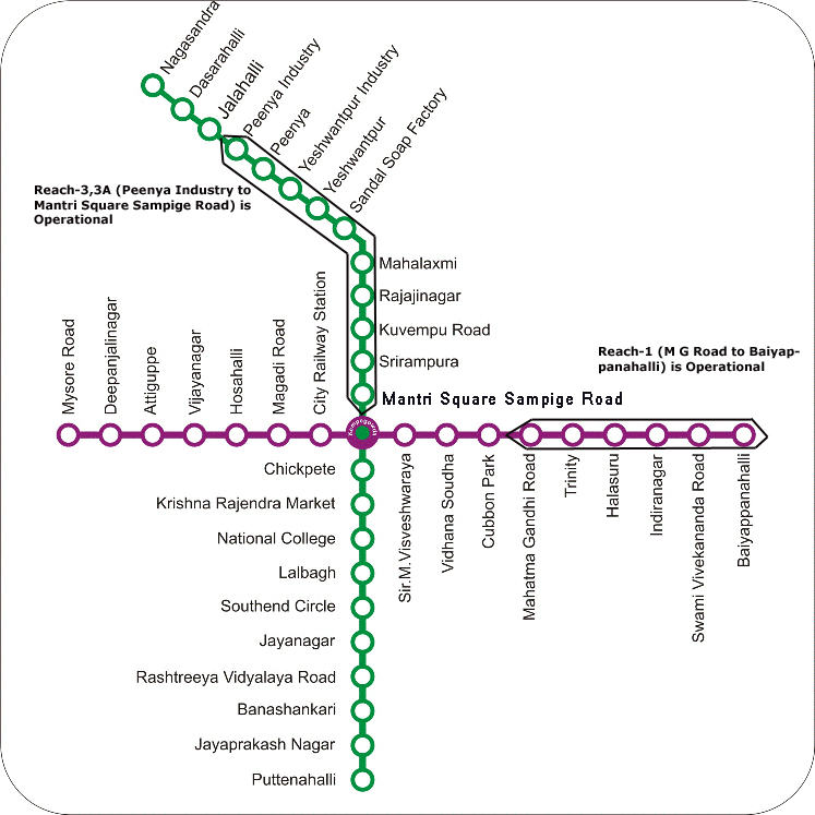 Bangaloe Metro Route Map 