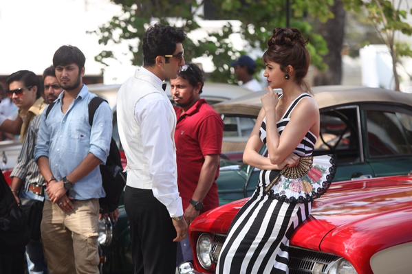 On-the-sets of 'Bombay Velvet': Ranbir Kapoor, Anushka Sharma On-the-sets of 'Bombay Velvet'