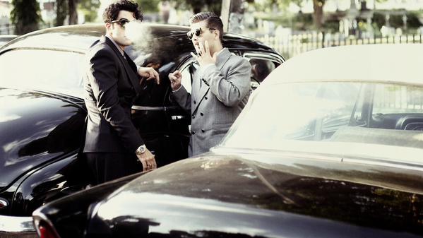 On-the-sets of 'Bombay Velvet': Ranbir Kapoor and Karan Johar On-the-sets of 'Bombay Velvet'