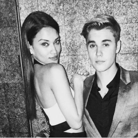 Justin Bieber snapped with model Shanina Shaik at the after-party. Justin Beiber