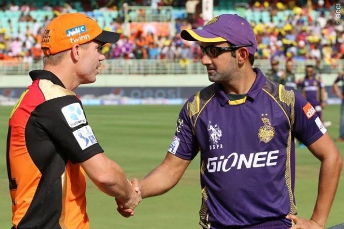SRH captain David Warner and his KKR counterpart Gautam Gambhir will hope rain does not play spoilsport again in their IPL 2015 game David Warner SRH Gautam Gambhir KKR
