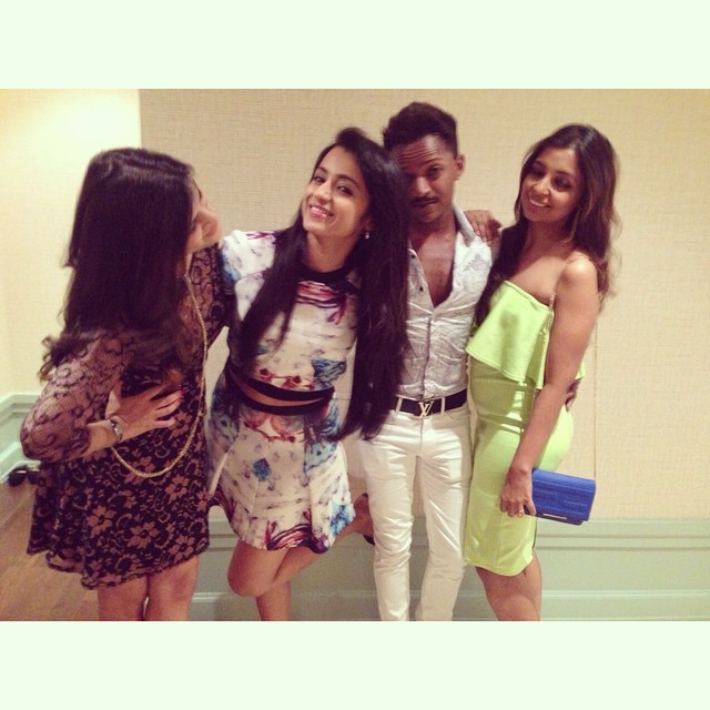 Trisha and her friends on her birthday eve Trisha and her friends on her birthday eve