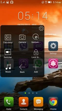 Wide Touch menu on A7000 Wide Touch menu on A7000