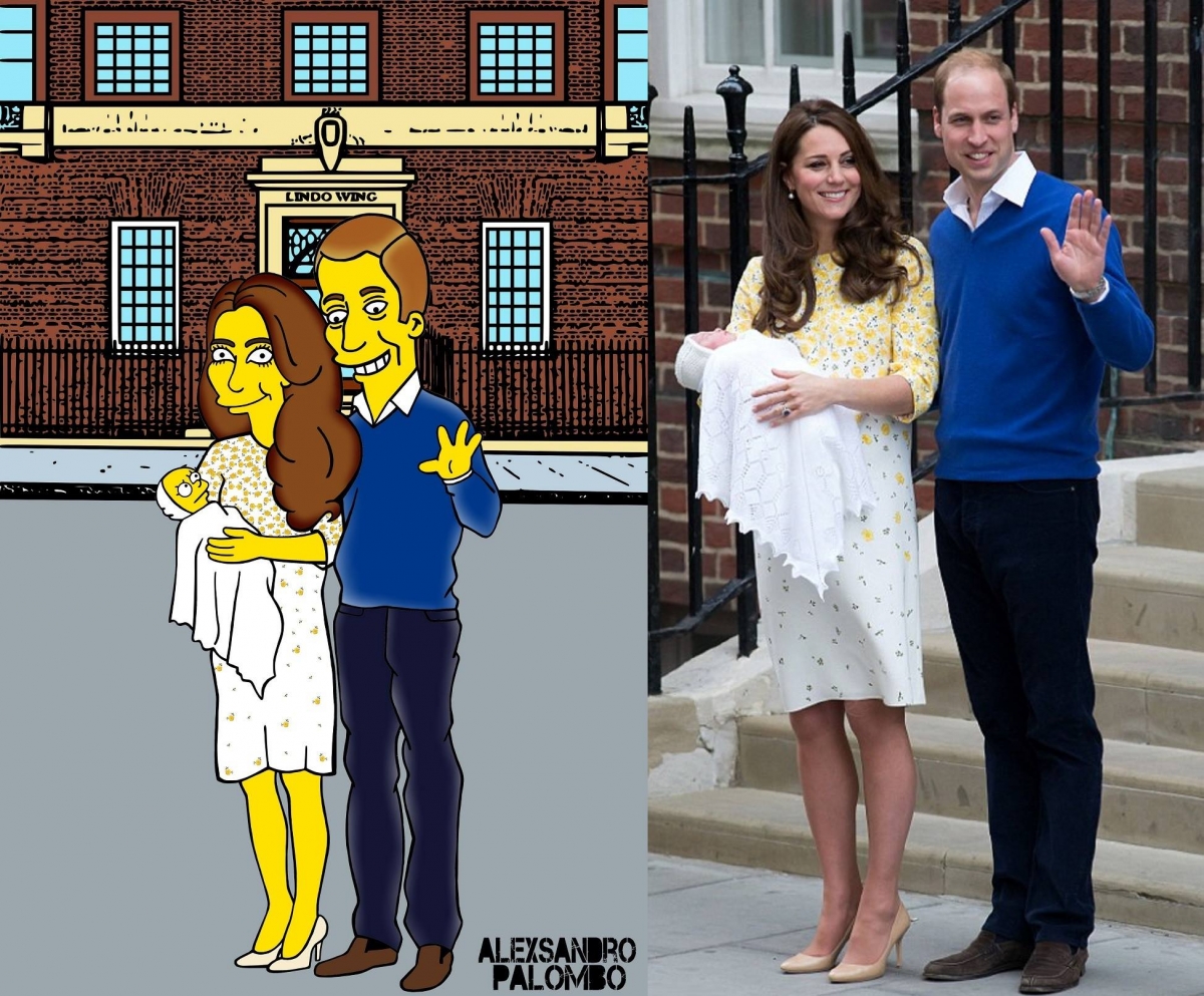 Kate Middleton and Prince William with their daughter Charlotte Elizabeth Diana